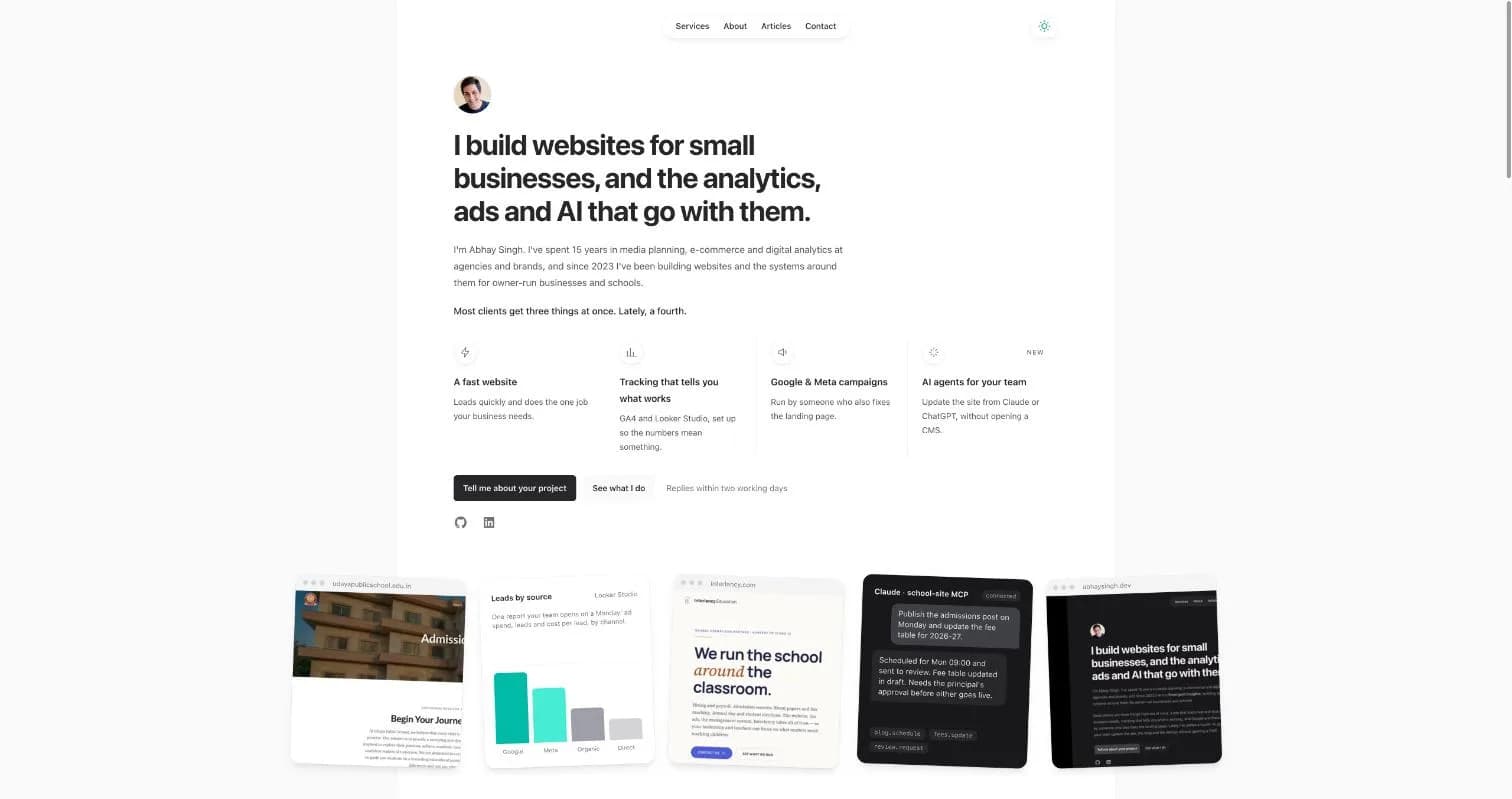 abhaysingh.dev home page